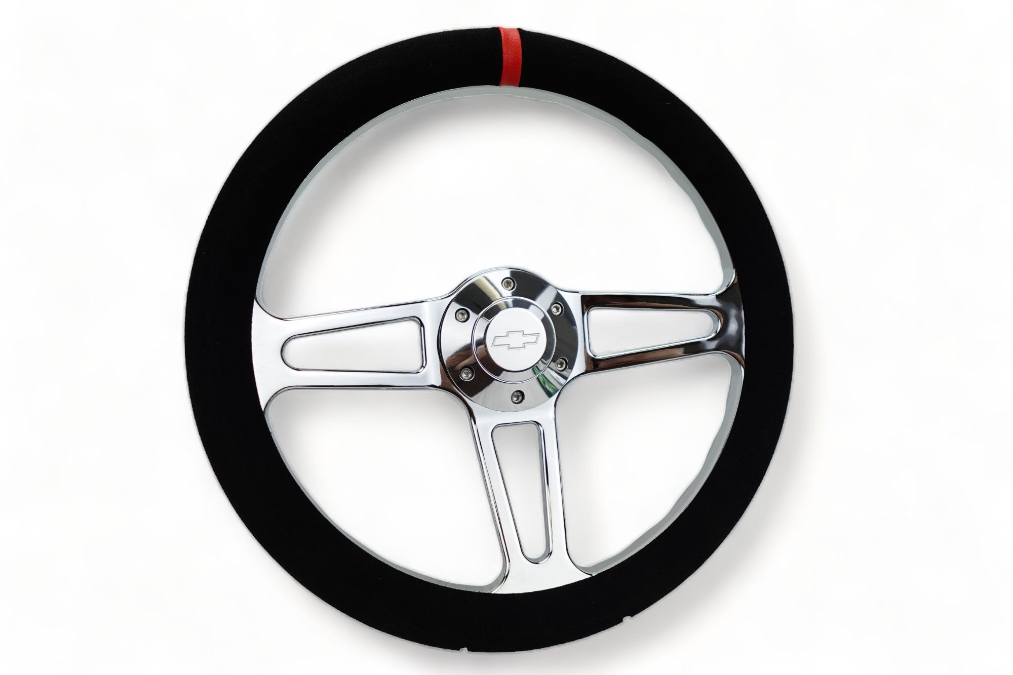 14" Billet Steering Wheel Mahogany Aluminum Rivet + Chevy Bowtie - Foto 2